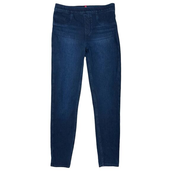 Spanx Jean-Ish Ankle Leggings in Twilight Dark Blue Wash Size M - Picture 2 of 9